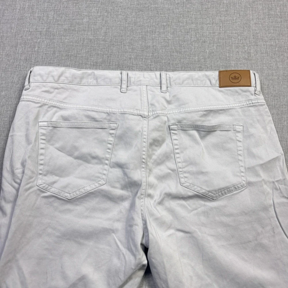 Peter Millar Pants Mens 38x29 Gray Chino Cotton Modal Spandex Pockets Flat Front